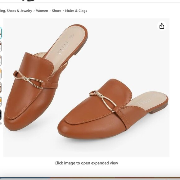 MUSSHOE Women Mules Comfortable Pointed Toe Mules for Women Flats with Buckle 7 - Picture 1 of 5